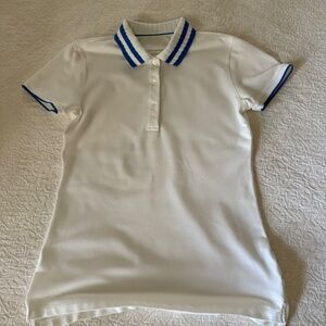 Tory Burch Sport Polo Shirt with Striped Collar, Size Small